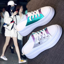 New Lazy Net red Baotou tide net after no summer thick bottom half cool women wear small white background 100 shoes 2020