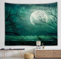 New custom moon forest night sky home tapestry wall hanging