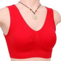 (with chest pad)bra for the elderly without rims Thin vest-style sports large size bra Mom underwear for women