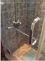 Top solid hardware glass bathroom handle L-shaped shower room handle 304 stainless steel does not rust L2903 sanding