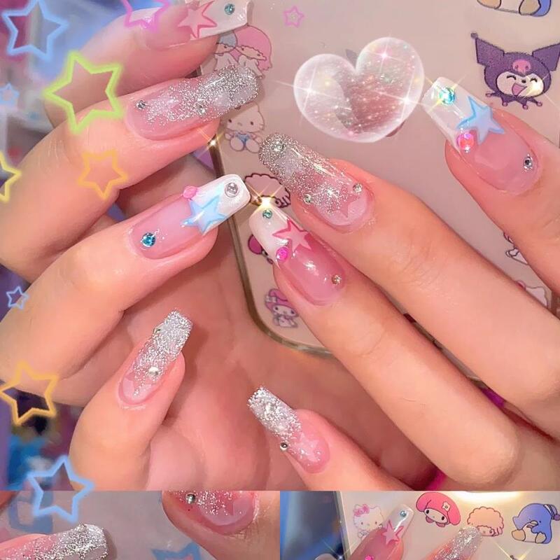 Handmade Wearable Nails, Nail Art for Yellow and Black Skin Tones, Enhances Complexion, High-End Wearable Nail Pieces, Medium-Length Style, Bestseller List Handmade Wearable Nails, Nail Art for Yellow and Black Skin Tones, Enhances Complexion, High-End Wearable Nail Pieces, Medium-Length Style, Bestseller List
