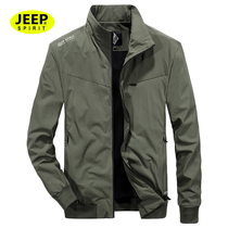 JEEP coat mens spring and autumn mature and stable jacket mens thin casual handsome Joker fat coat mens tide fat