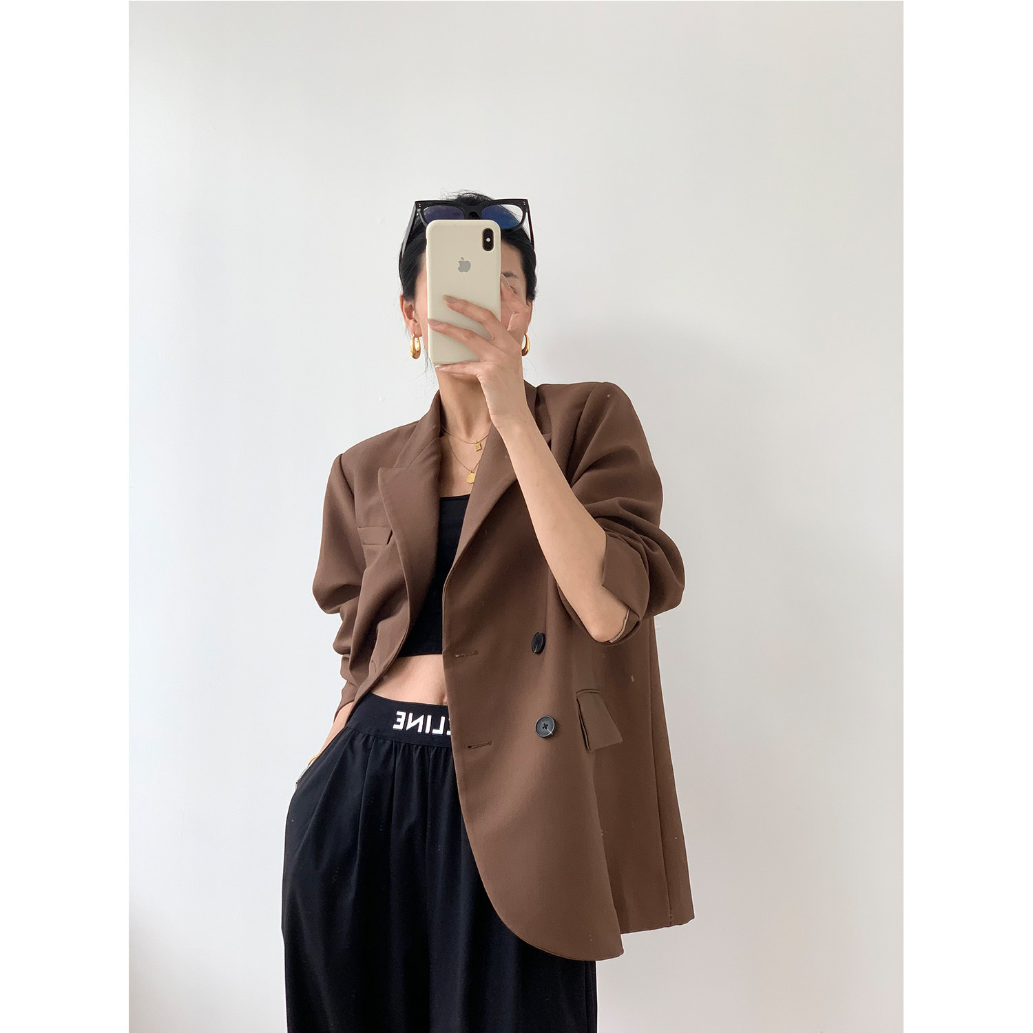 Clear deep ka refuting suit coat female retro-English wind senior leisure after pocket small suit