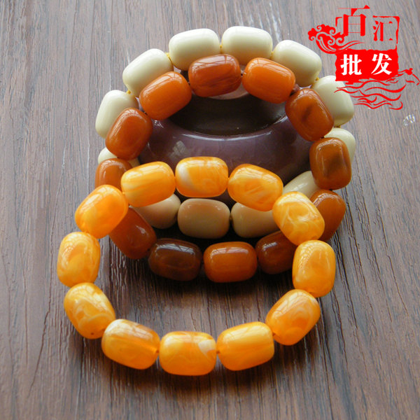 Cao giả sáp mật ong Hình hạt táo tàu Nhựa béo hạt vòng đeo tay mô hình unisex mô hình trang sức nhỏ bán buôn gian hàng cung cấp vòng tay nam đẹp