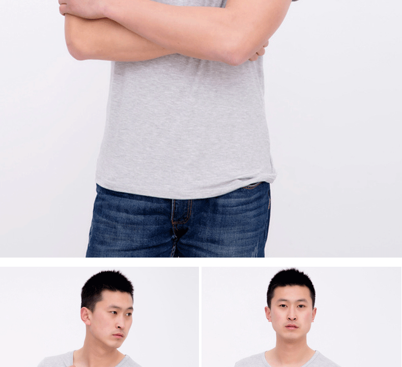 Mùa hè mới cộng với phân bón XL chất béo áo thun nam Modal V cổ ngắn tay rộng rãi giản dị thể thao màu rắn từ bi quần kaki nam