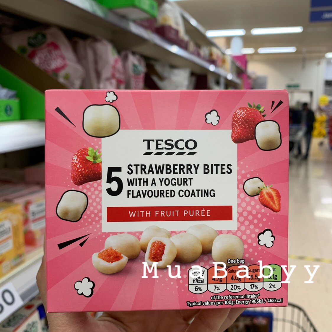 Beijing spot British TESCO yogurt strawberry beans go out to carry baby snacks Healthy food 5x25g