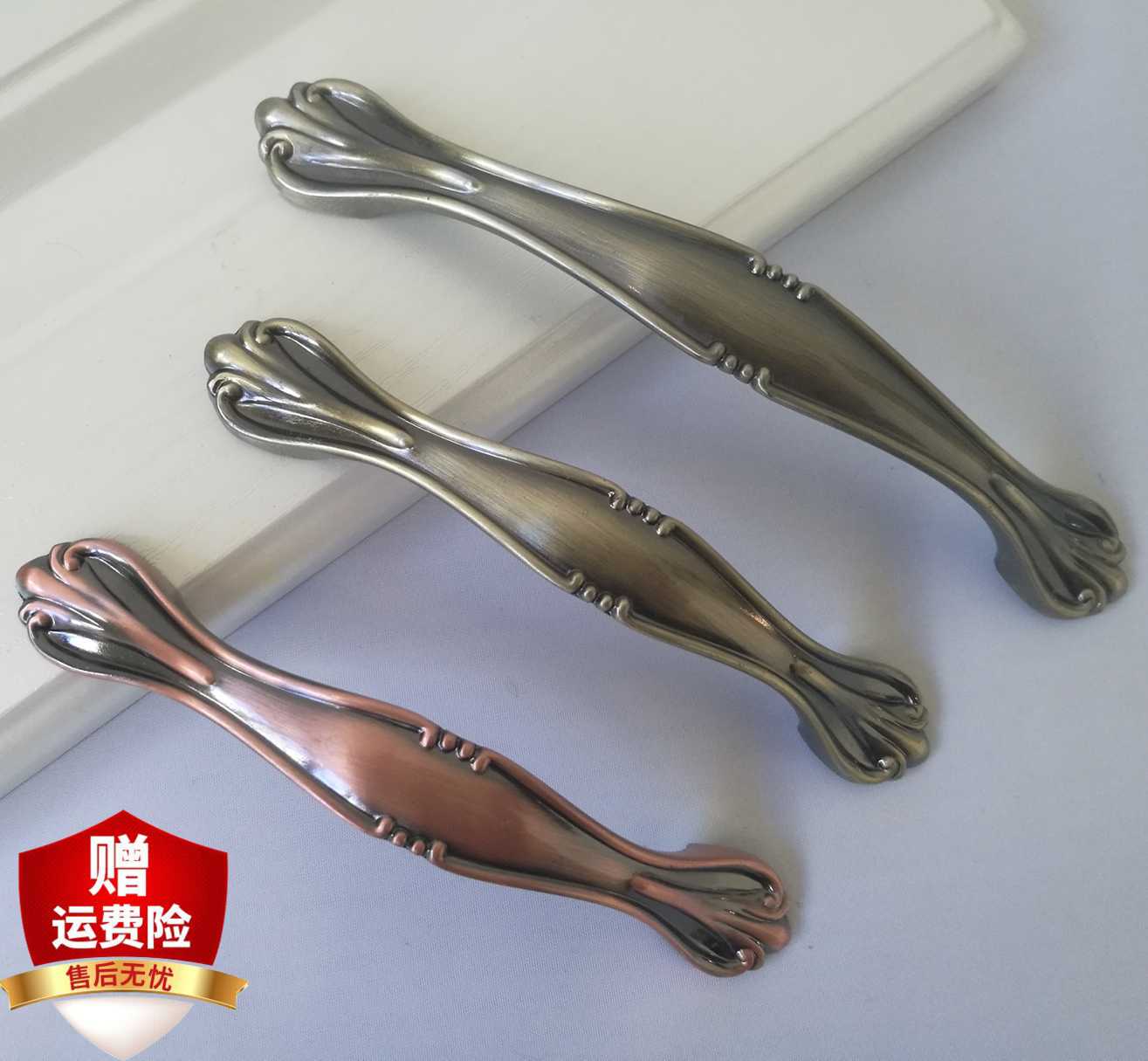 Bronze handle antique furniture cabinet door small handle new Chinese holistic cupboard door handle red bronze handle