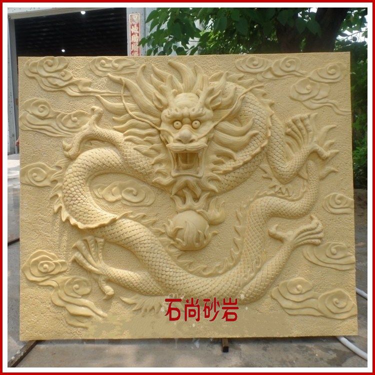 Glass fiber sandstone relief faucet water spray Chinese sculpture background wall painting decoration Home decoration decoration materials