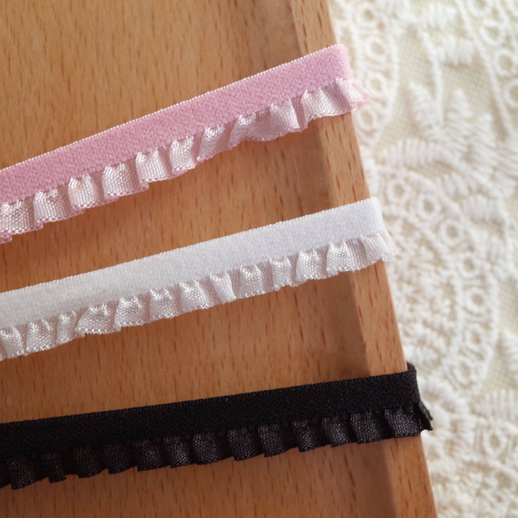 Bjd Eva Lace Lace 11mm Black & White Powder Tricolour Agaric Lotus Leaf Pleated Skirt Side Single Side With Elastic Diy Accessories