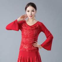 National Standard Dancing Clothes Autumn Winter New Womens Ballroom Dancing Skills Performance Clothing Square Dancing Clothes Morden Dance Blouses