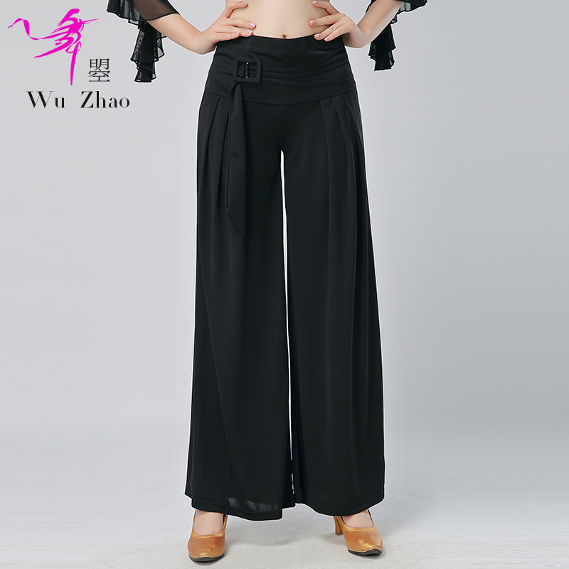 Social dance wide leg pants women's adult modern dance practice pants New national standard dance pants summer modern dance pants