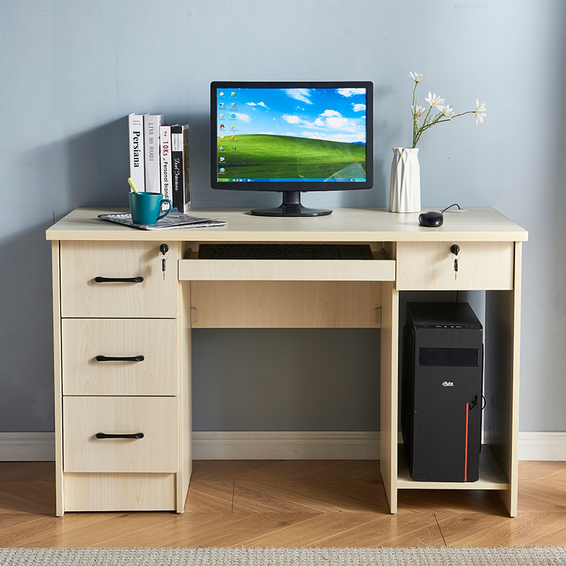 Home desktop computer desk with keyboard in the bedroom Students learn to write Office desk Work desk can be customized