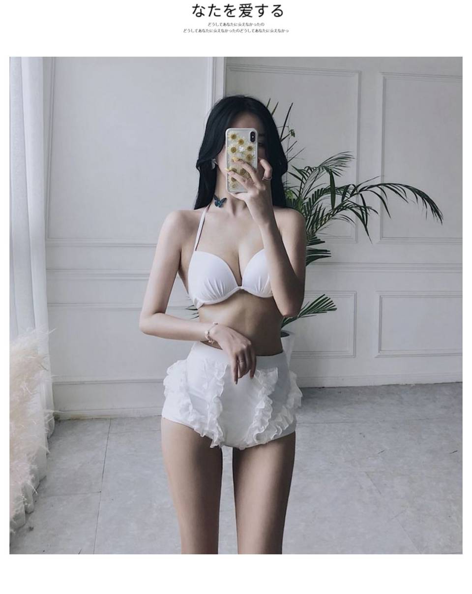 ~ Bộ đồ bó sát eo cao gợi cảm của Hàn Quốc Quần bikini nữ ngực nhỏ tập hợp áo thép lò xo nóng bỏng - Bikinis