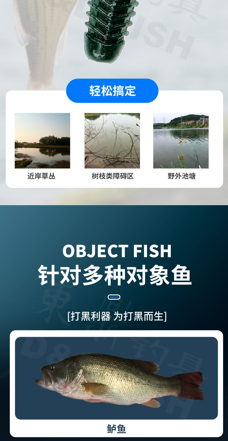 Дорожные суб- приманки 东鼎土豆虫高比重加盐软饵路亚鲈鱼黑鱼小款钓太阳鱼鳟鱼软虫饵 Dongding