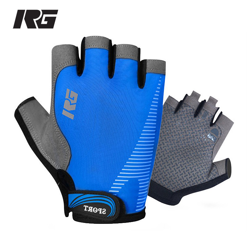 RG Adult Ice Silk Halffinger Riding Gloves Ice Cold Breathable Non-slip Comfort Men And Women Non-slip Touch Screen Bike Sport