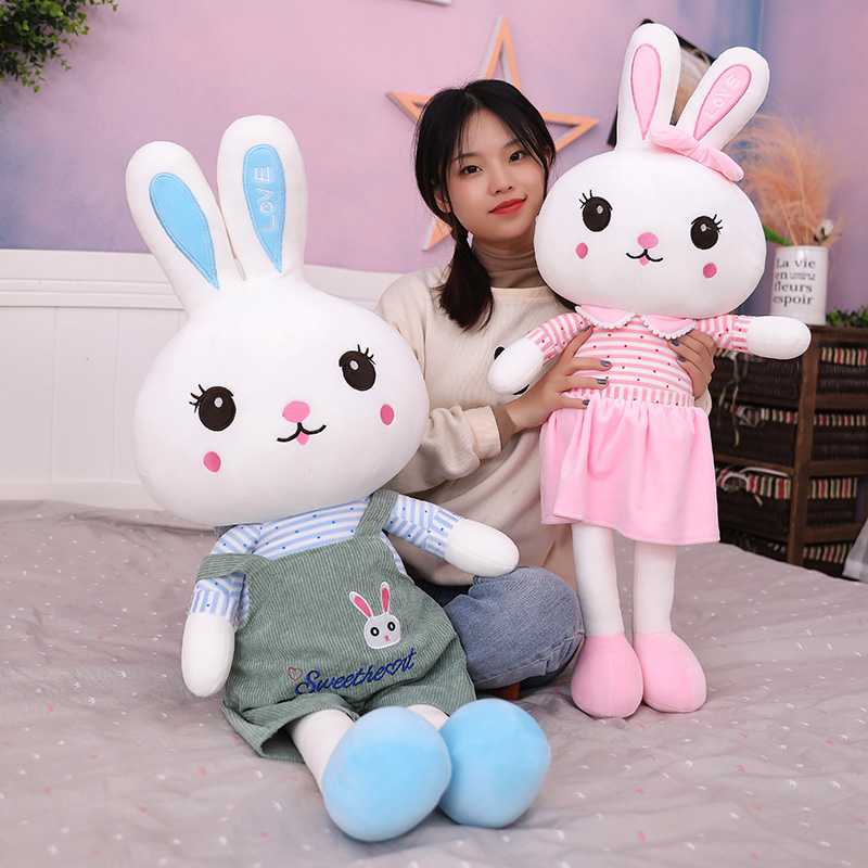 Plush toy rabbit pillow small white rabbit doll doll birthday children's gift cute girl bed doll