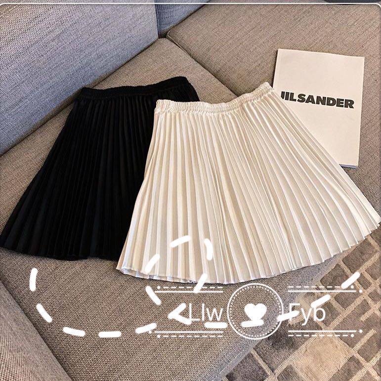 Pleated culottes high waist white pleated skirt short skirt women's skirt a word slim college culottes suit material 2022