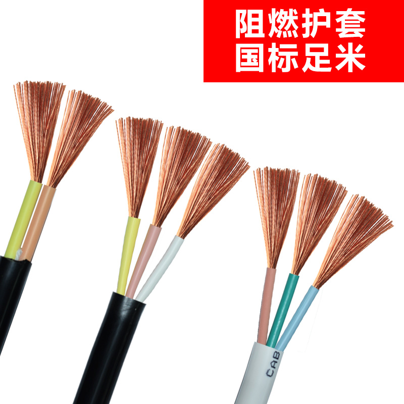 National Label 2 Core 3 Core 4 Core Soft Wire & Cable Pure copper sheath Line ZR-RVV1 5 2 5 squared 0 75 Power Cord