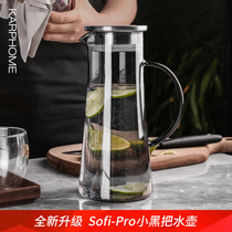 Glass cold water bottle summer household water temperature resistant creative cold kettle light luxury water cup set large capacity tie pot