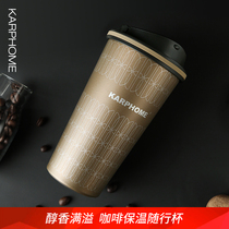 Thermos mens business coffee with large capacity portable stainless steel water cup office outdoor car customization