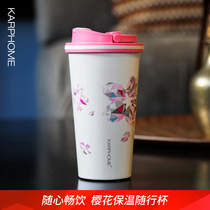 Autumn and winter thermos cup female large-capacity Student Cup stainless steel portable water cup high-value Office