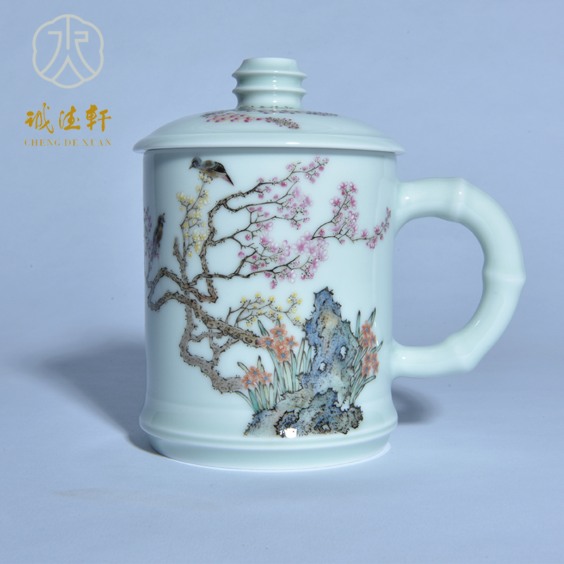 Cheng DE hin jingdezhen ceramic tea set, high - grade pure hand draw pastel the escape of 12 oz cups