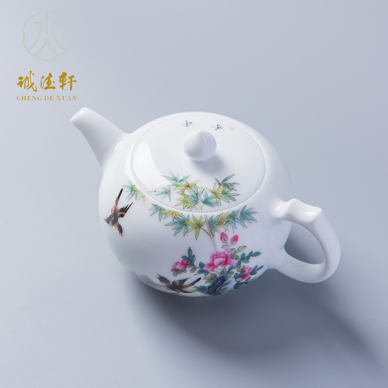 Cheng DE xuan jingdezhen ceramic kung fu tea kettle upscale tea hand - made 27 pastel spring yan came & middot; makeup