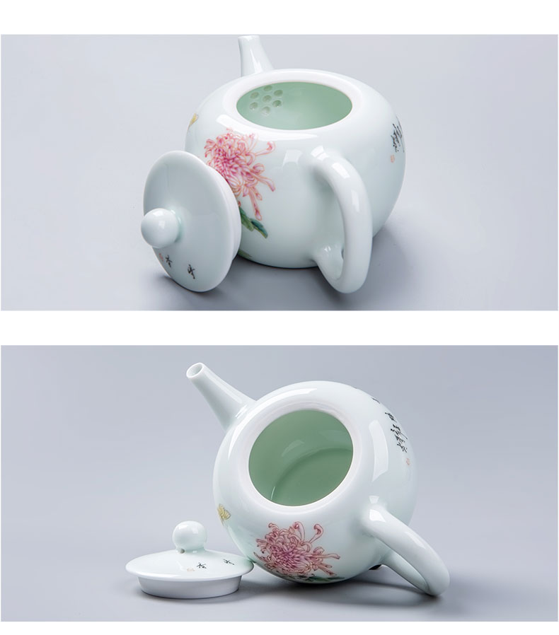 Cheng DE xuan high - grade fine hand - made kung fu tea set of jingdezhen ceramics powder enamel kettle 47 to chongyang