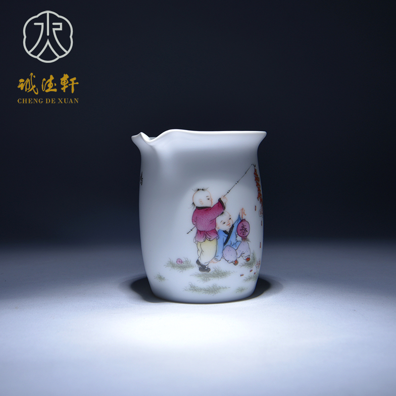 Cheng DE xuan jingdezhen ceramic kung fu tea set the set of eight head pastel suits for pure manual lad HongMeng more interesting