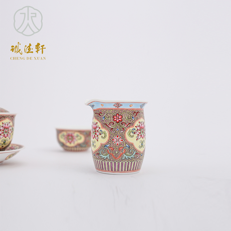 Cheng DE hin jingdezhen ceramic kung fu tea set, 8 head pastel suits for pure manual set of patterns among the holy