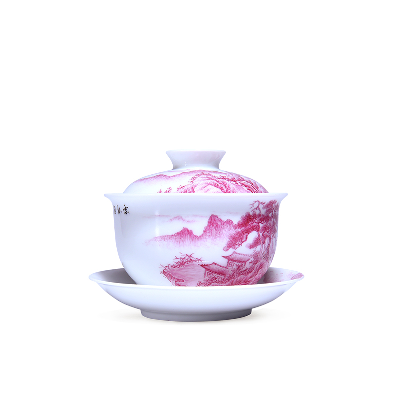 Cheng DE xuan tea set of jingdezhen ceramic tea set, pure manual set of 8 head agate red chamaecyparis pisifera misty rain