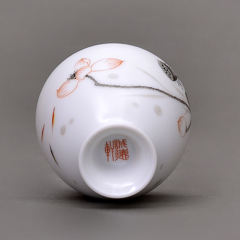 Cheng DE xuan jingdezhen ceramic 199 hand - made of matt glaze color ink lotus between drinking cup single CPU fish play