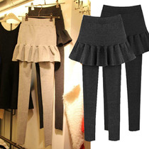 Winter Style Spring Autumn New Products Fake Two Beats Bottom Pants Skirts Pants Women 2021 New Korean version Conspiculy Slim and Wearing Slim and Wearing Slim