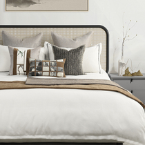 Curry color new Chinese model room bedding high-end villa modern model room bedding light luxury pillow blanket