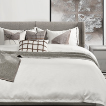 Light curry color minimalist modern high-end showroom-like inter-bed goods light lavish soft-fit decent board room bed bedding tapestry