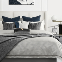 Original dark blue gray model room bedding light luxury high-end villa hotel modern model room bedding
