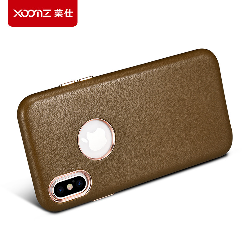 XOOMZ Business Style Handmade Genuine Lambskin Leather Back Cover Case for Apple iPhone X