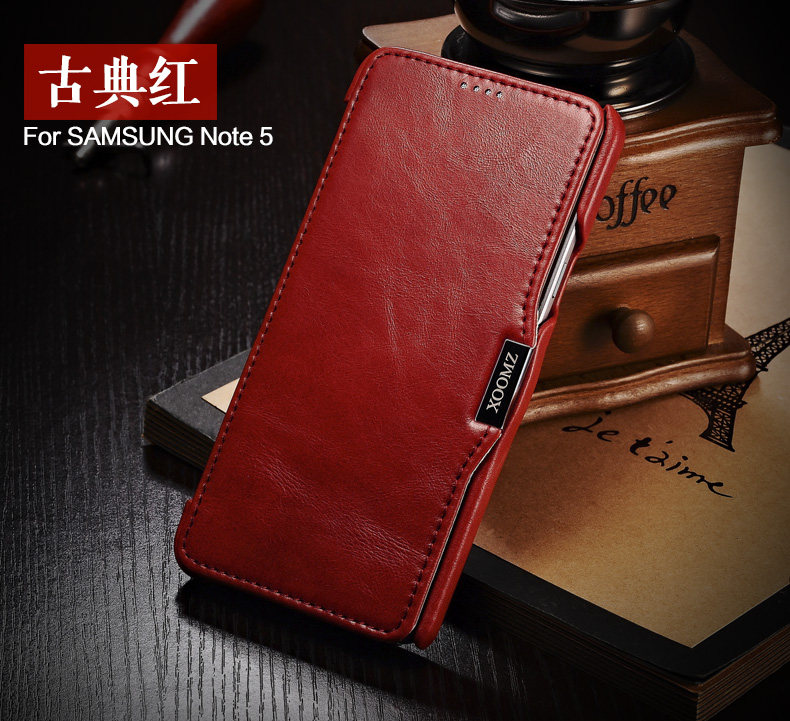 iCarer Vintage Series Side Open Handmade Genuine Cowhide Leather Case Cover for Samsung Galaxy Note 5