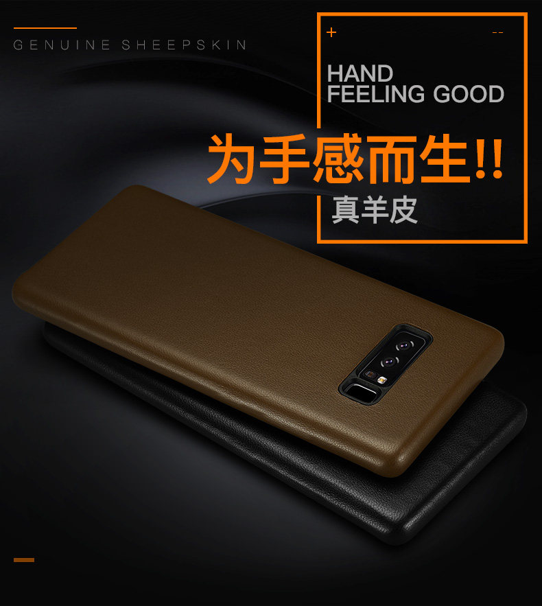 XOOMZ Business Style Handmade Genuine Lambskin Leather Back Cover Case for Samsung Galaxy Note 8