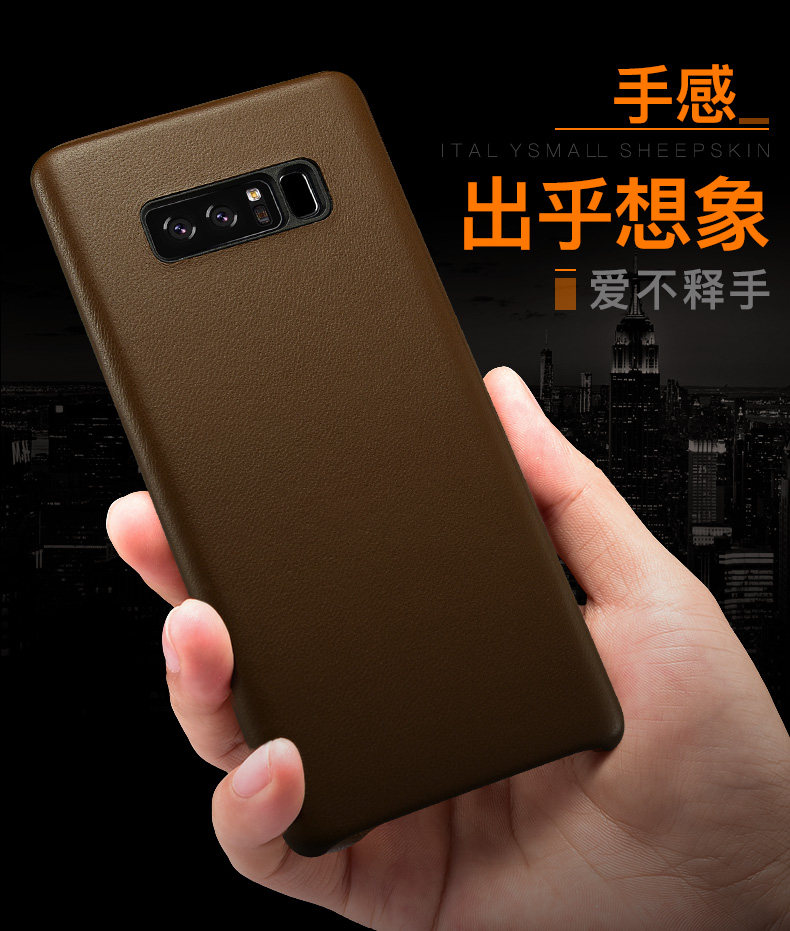 XOOMZ Business Style Handmade Genuine Lambskin Leather Back Cover Case for Samsung Galaxy Note 8