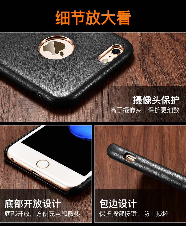 XOOMZ Business Style Handmade Genuine Lambskin Leather Back Cover Case for Apple iPhone 6S Plus/6 Plus & iPhone 6S/6