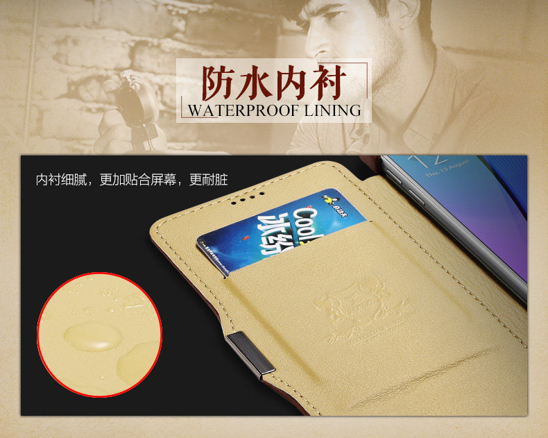 iCarer Vintage Series Side Open Handmade Genuine Cowhide Leather Case Cover for Samsung Galaxy Note 5