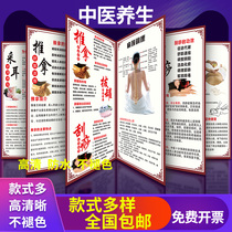 Beauty salon Chinese medicine decorative painting Health hall hanging painting Shoulder and neck wall chart publicity poster Shoulder and neck cupping massage customization