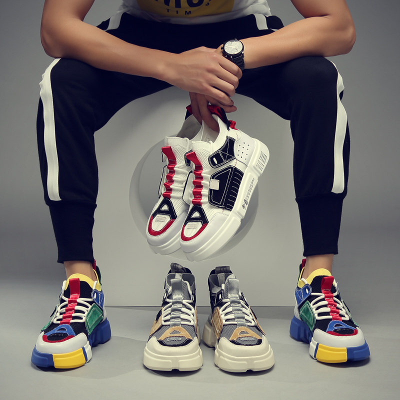 Enlightenment men's shoes 2ace Korean version trend summer breathable Harajuku all-match sports running shoes ins super fire dad shoes