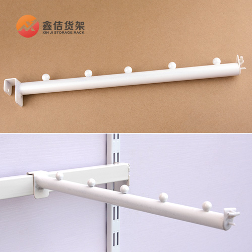 Supermarket shelf accessories metal long straight bead adhesive hook beam with label Plug 5 beads 6 beads adhesive hook white paint