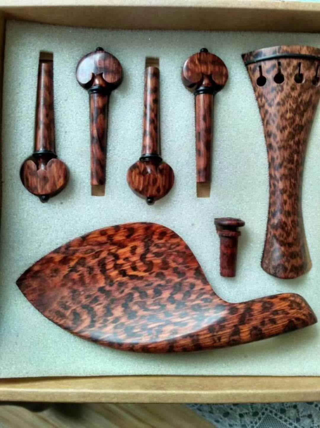 South Africa imported snake wood violin accessories snake wood string board peg pin chin rest tail button high-grade gorgeous and elegant