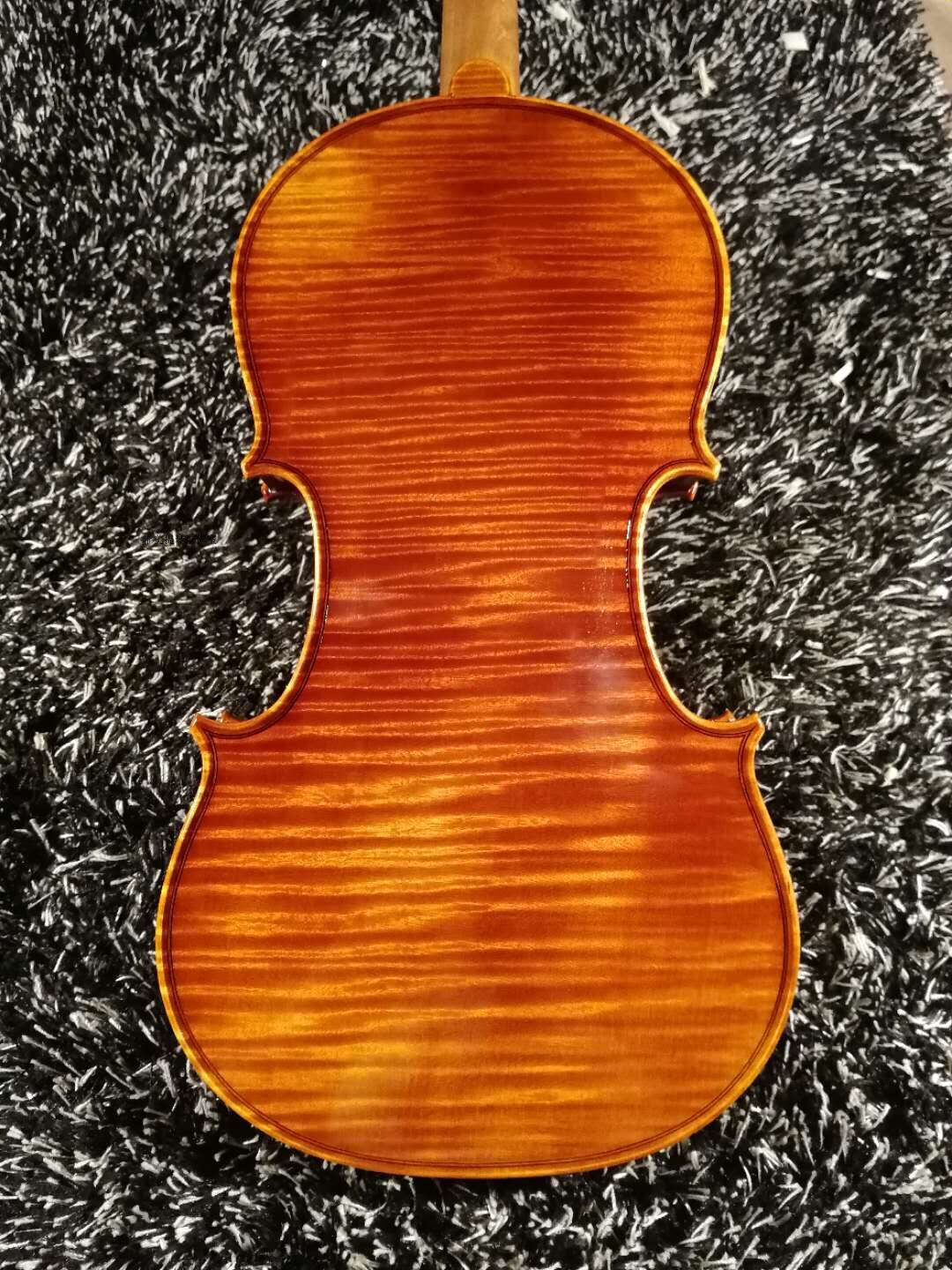 Handmade violin oil paint net color European material violin 3 4 natural wood tiger pattern sound beautiful and beautiful