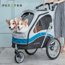 New Peideao pet cart 706GX load 60kg double door convertible outdoor medium and large dog cat cart Blue