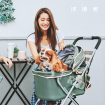 Taiwan Peideao pet cart 410p-Xiao Jingteng love light Teddy shopping cat dog cart Green