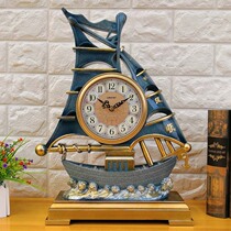 Lisheng living room smooth sailing clock fashion antique mute clock art pastoral simple sitting clock clock